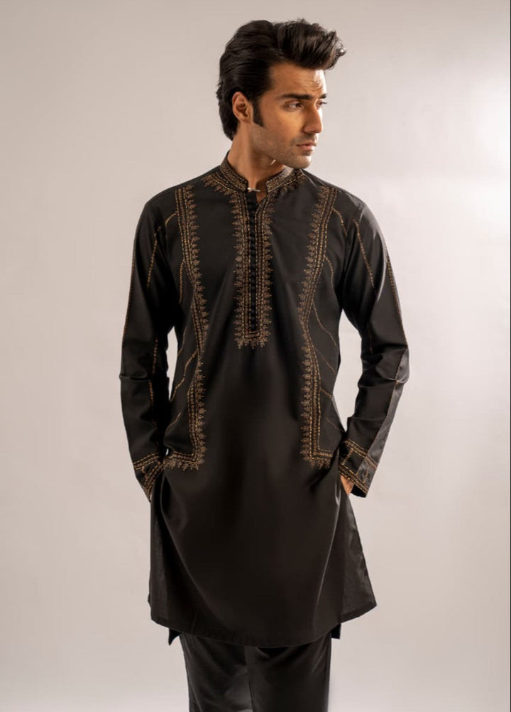 Modern Edge Republic Mens RTW Solids Wash N Wear 2 Piece Suit Ravish Black CK 749 Festive Collection