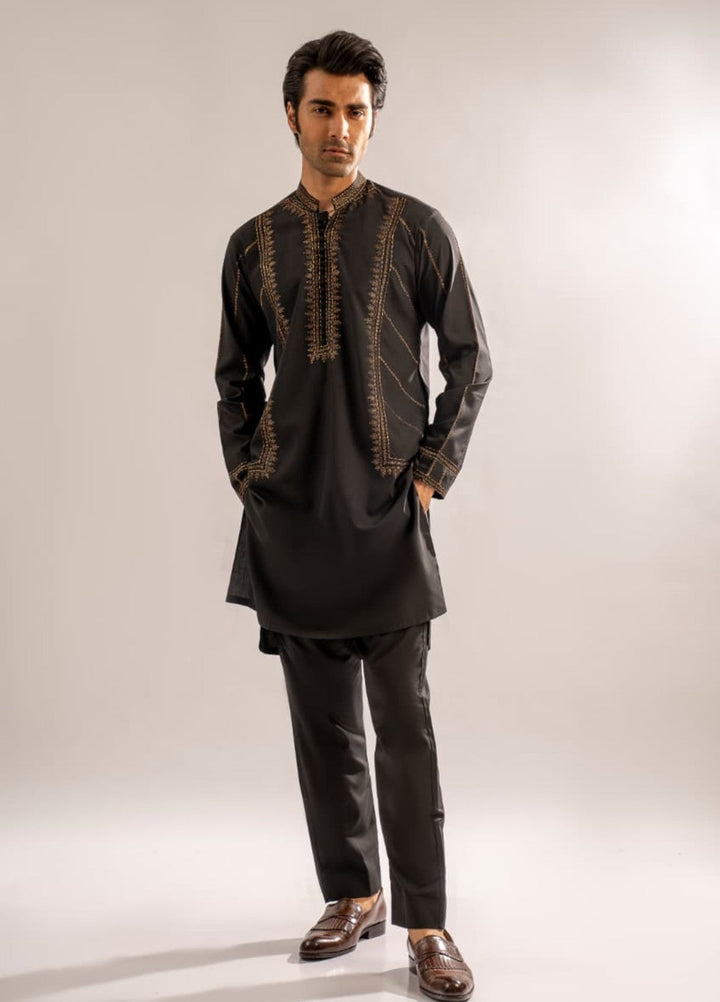 Modern Edge Republic Mens RTW Solids Wash N Wear 2 Piece Suit Ravish Black CK 749 Festive Collection
