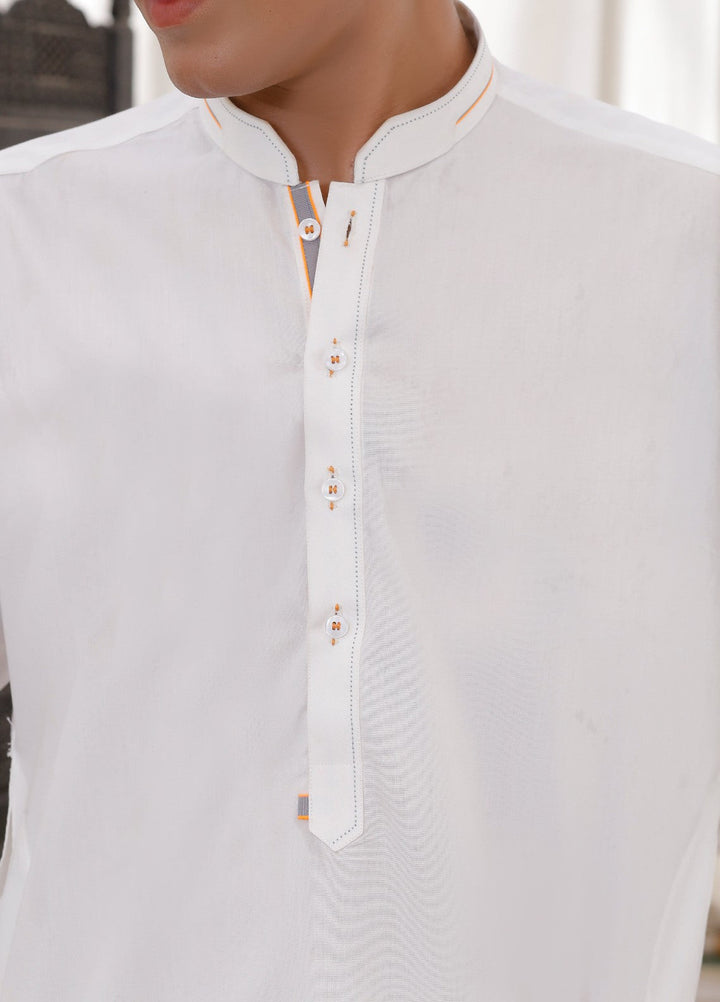 Modern Edge Republic Mens RTW Solids Wash N Wear 2 Piece Suit White ER 791 Festive Collection