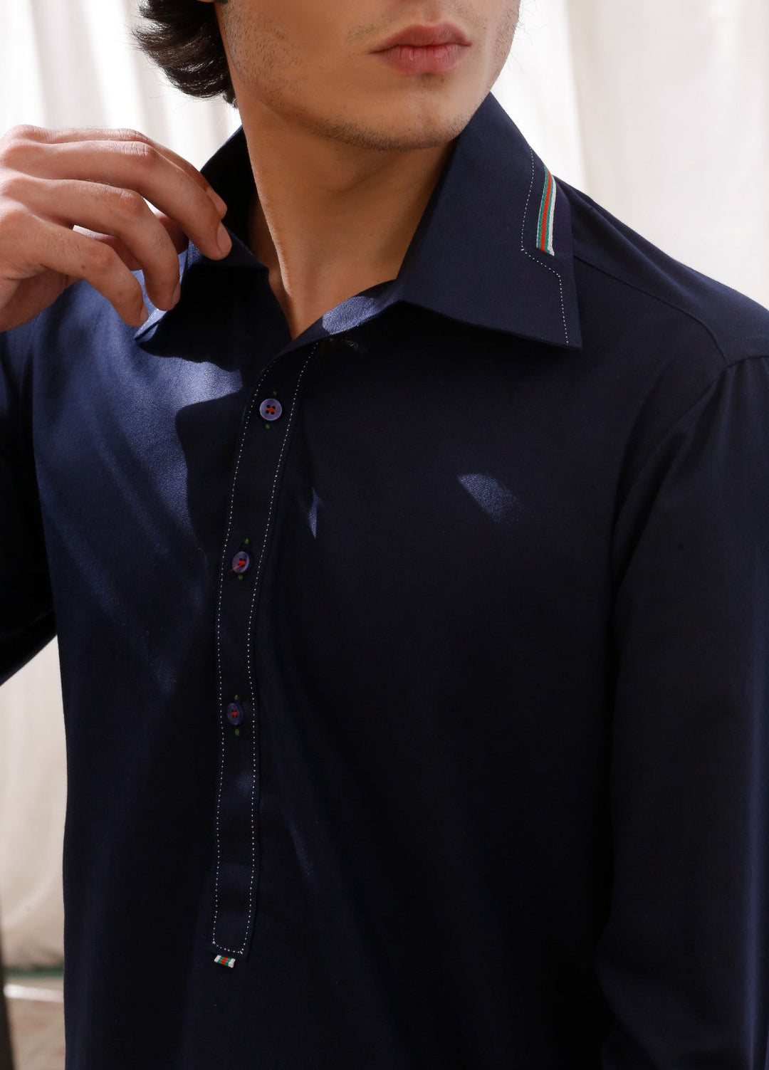 Modern Edge Republic Mens RTW Solids Wash N Wear 2 Piece Suit Navy Blue ER 795 Festive Collection
