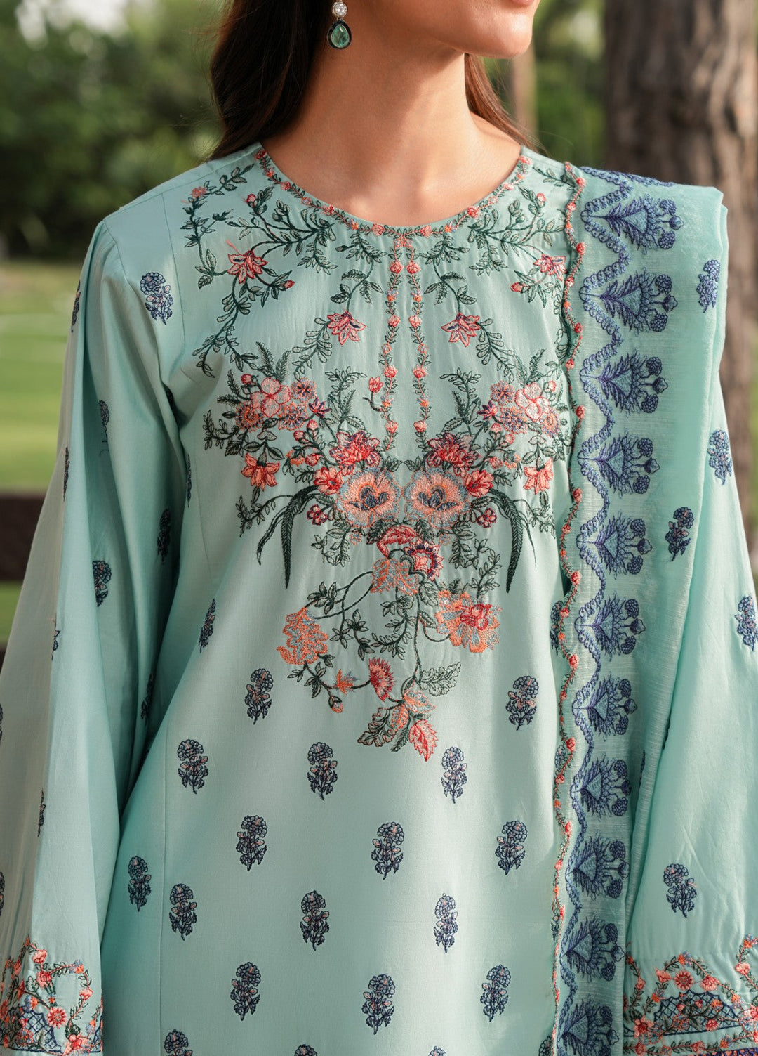 Mehrang by Pashmire RTW Embroidered Lawn Cotton 3 Piece Suit Zaryal Casual Collection