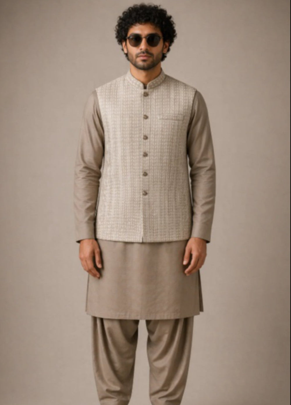 Luxe Waistcoat by Edge Republic Mens RTW Embroidered Wash N Wear 2 Piece Suit ER WC 2013 Festive Collection