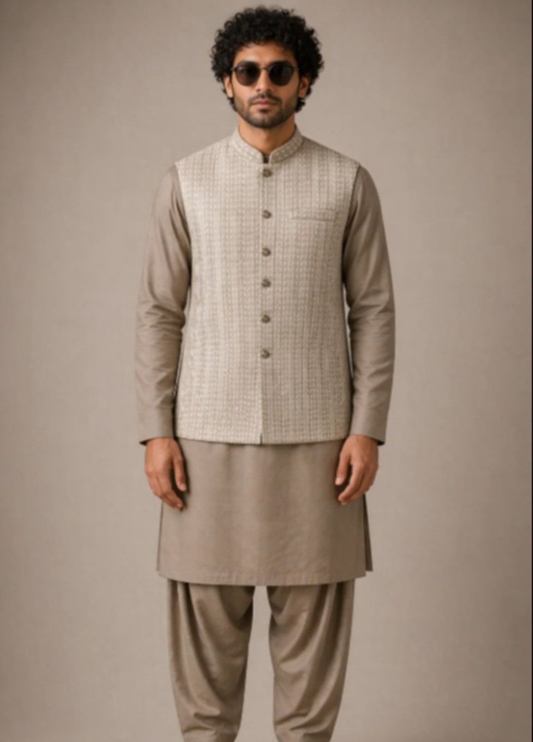 Luxe Waistcoat by Edge Republic Mens RTW Embroidered Wash N Wear 2 Piece Suit ER WC 2013 Festive Collection