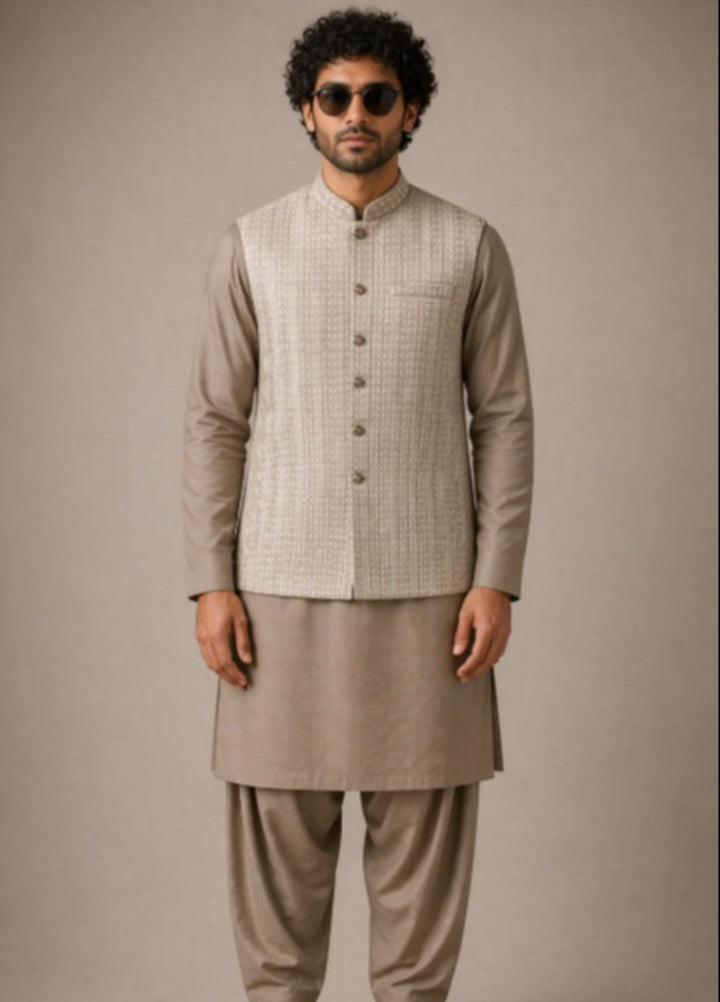 Luxe Waistcoat by Edge Republic Mens RTW Embroidered Wash N Wear 2 Piece Suit ER WC 2013 Festive Collection