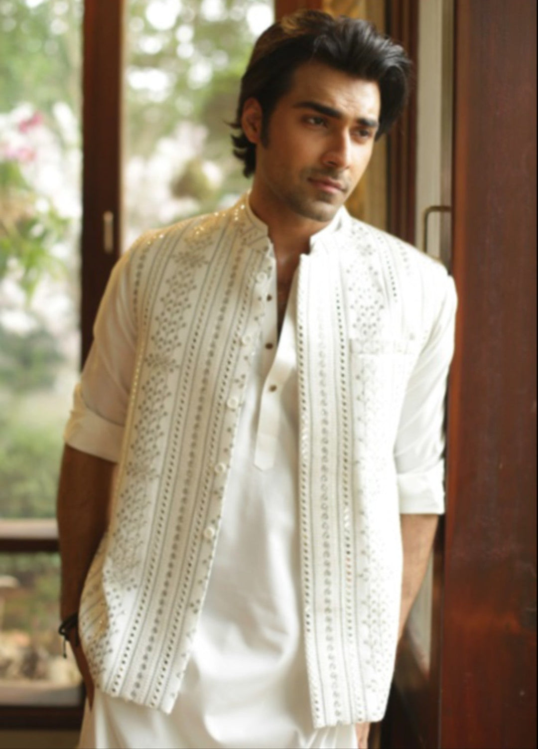Luxe Waistcoat by Edge Republic Mens RTW Embroidered Wash N Wear 2 Piece Suit ER WC 2010 Festive Collection