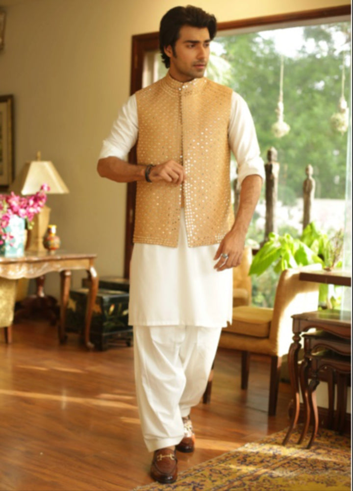Luxe Waistcoat by Edge Republic Mens RTW Embroidered Wash N Wear 2 Piece Suit ER WC 2009 Festive Collection