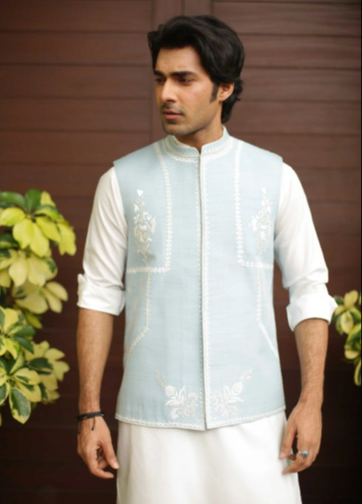Luxe Waistcoat by Edge Republic Mens RTW Embroidered Wash N Wear 2 Piece Suit ER WC 2008 Festive Collection