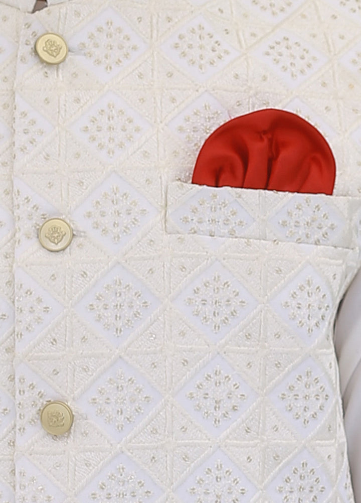 Luxe Waistcoat by Edge Republic Mens RTW Embroidered Wash N Wear 2 Piece Suit ER WC 1096 Festive Collection