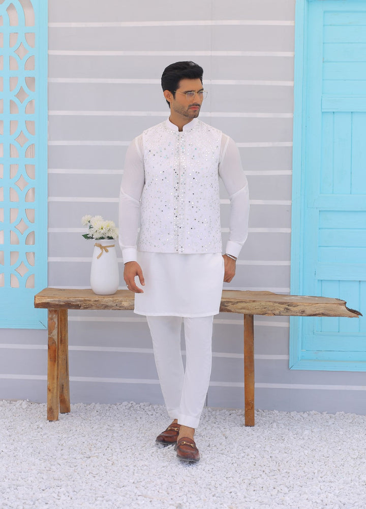 Luxe Waistcoat by Edge Republic Mens RTW Embroidered Wash N Wear 2 Piece Suit ER WC 1094 Festive Collection