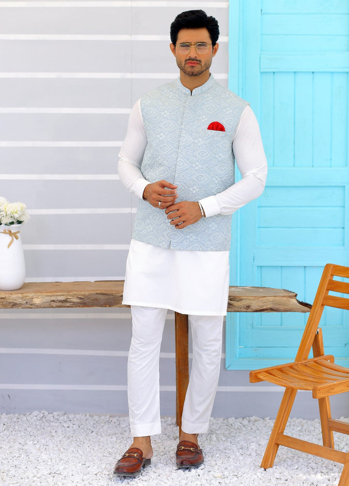 Luxe Waistcoat by Edge Republic Mens RTW Embroidered Wash N Wear 2 Piece Suit ER WC 1090 Festive Collection