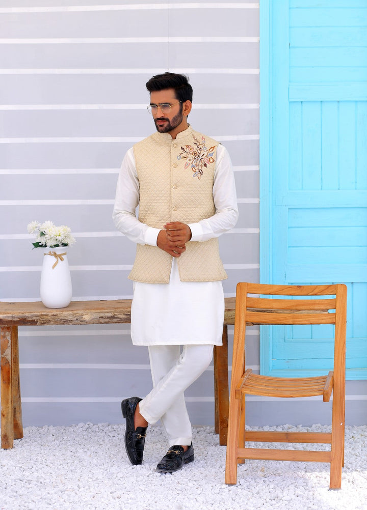 Luxe Waistcoat by Edge Republic Mens RTW Embroidered Wash N Wear 2 Piece Suit ER WC 1087 Festive Collection