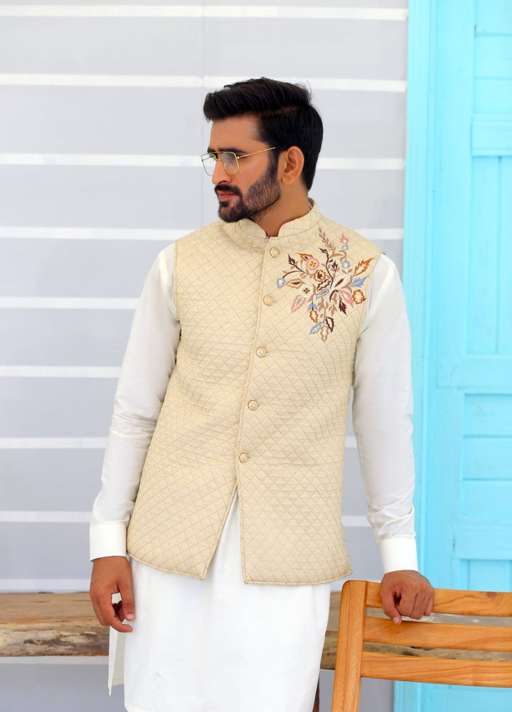 Luxe Waistcoat by Edge Republic Mens RTW Embroidered Wash N Wear 2 Piece Suit ER WC 1087 Festive Collection