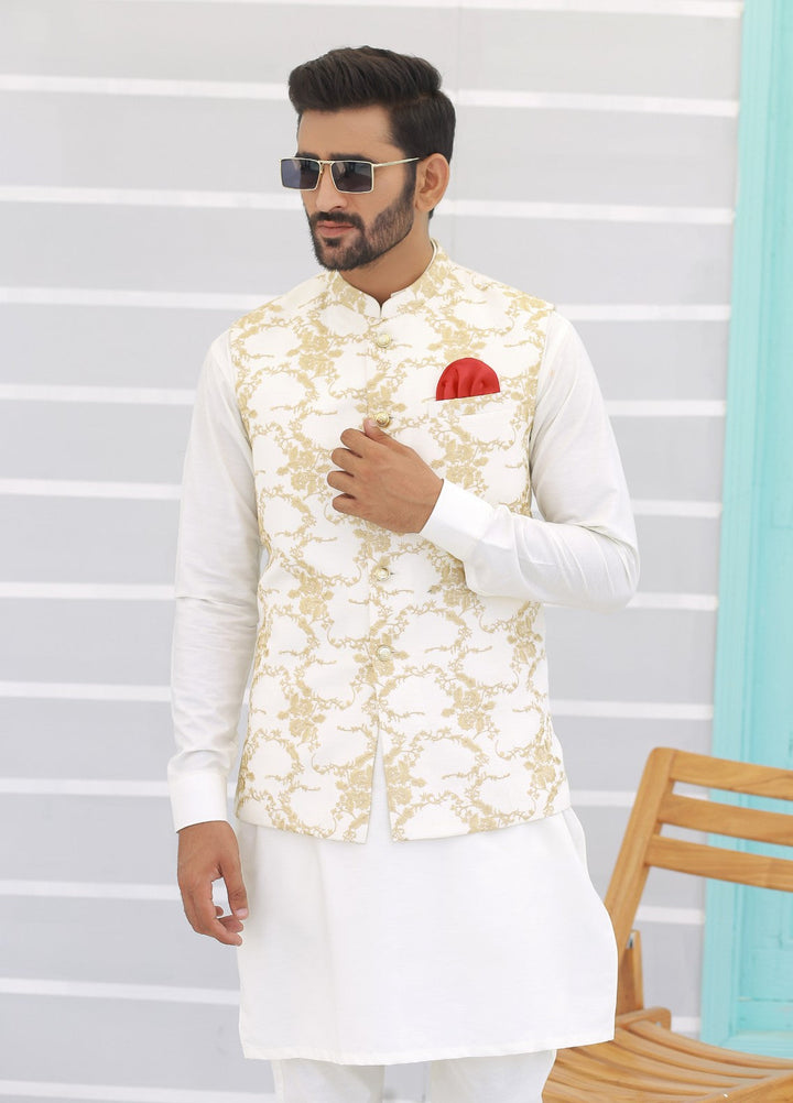 Luxe Waistcoat by Edge Republic Mens RTW Embroidered Wash N Wear 2 Piece Suit ER WC 1069 Festive Collection