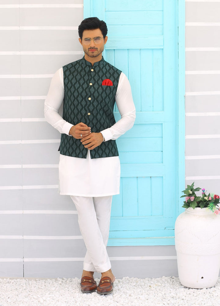 Luxe Waistcoat by Edge Republic Mens RTW Embroidered Wash N Wear 2 Piece Suit ER WC 1068 Festive Collection