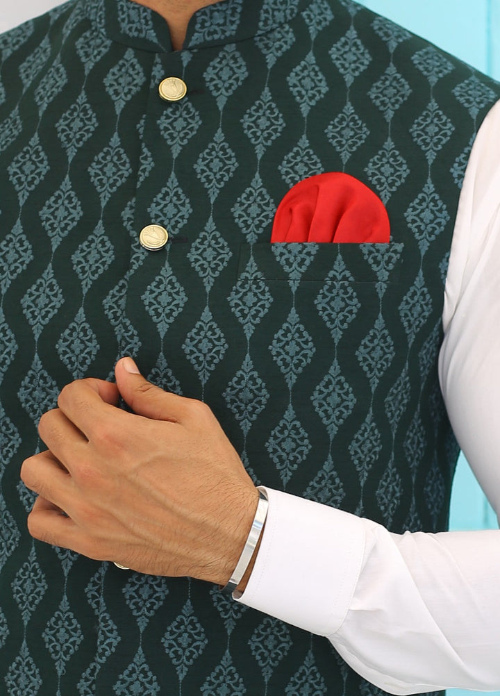 Luxe Waistcoat by Edge Republic Mens RTW Embroidered Wash N Wear 2 Piece Suit ER WC 1068 Festive Collection