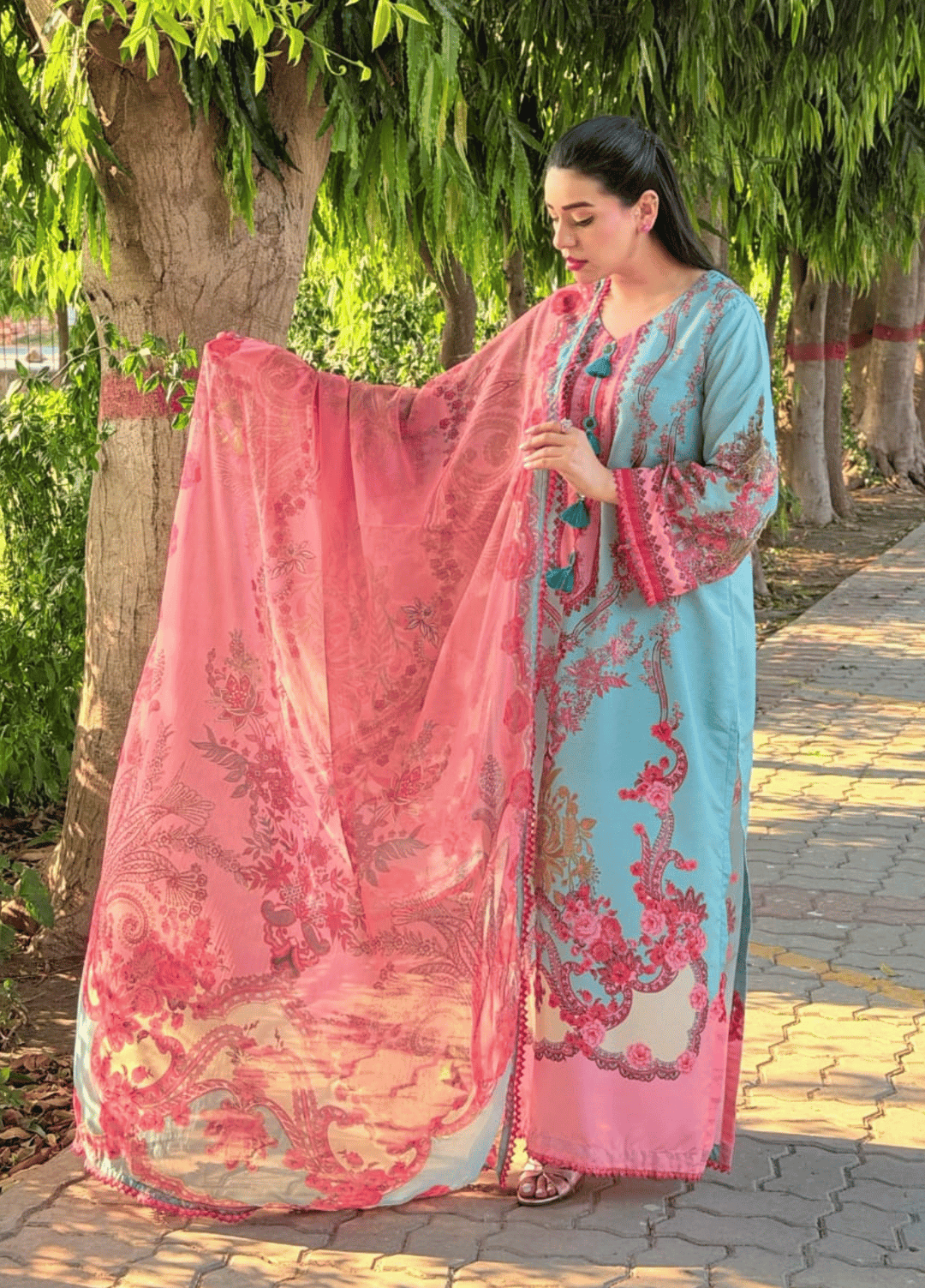 Syra's Atelier RTW Printed Lawn 3 Piece Suit Zariah Kaftan Casual Collection