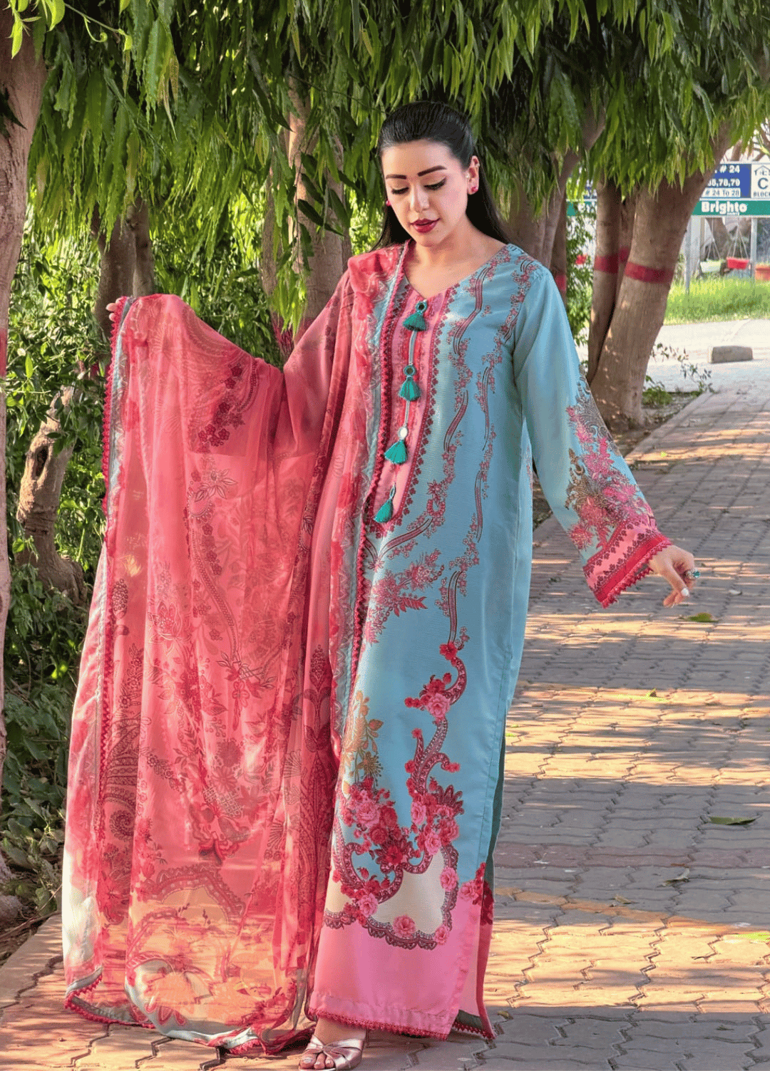 Syra's Atelier RTW Printed Lawn 3 Piece Suit Zariah Kaftan Casual Collection