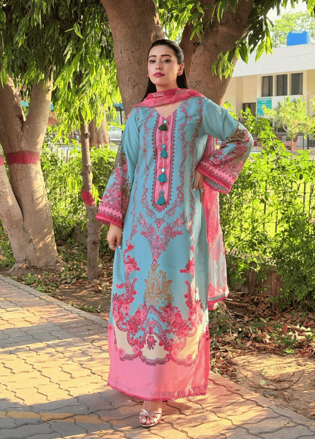 Syra's Atelier RTW Printed Lawn 3 Piece Suit Zariah Kaftan Casual Collection