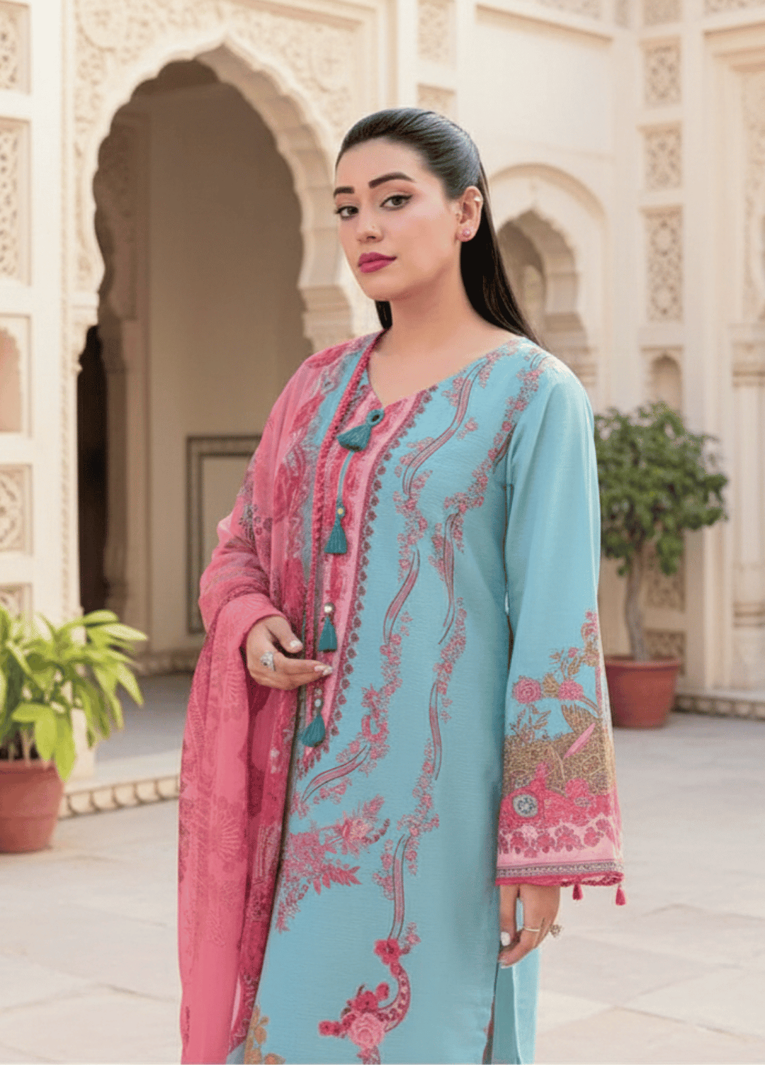 Syra's Atelier RTW Printed Lawn 3 Piece Suit Zariah Kaftan Casual Collection