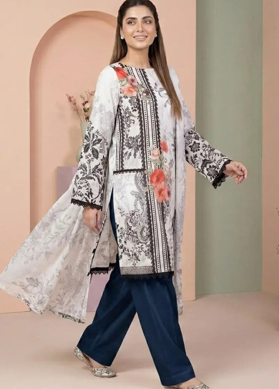 Salitex Women Unstitched Printed Lawn 3 Piece Suit SSW8U3P438 Casual Collection