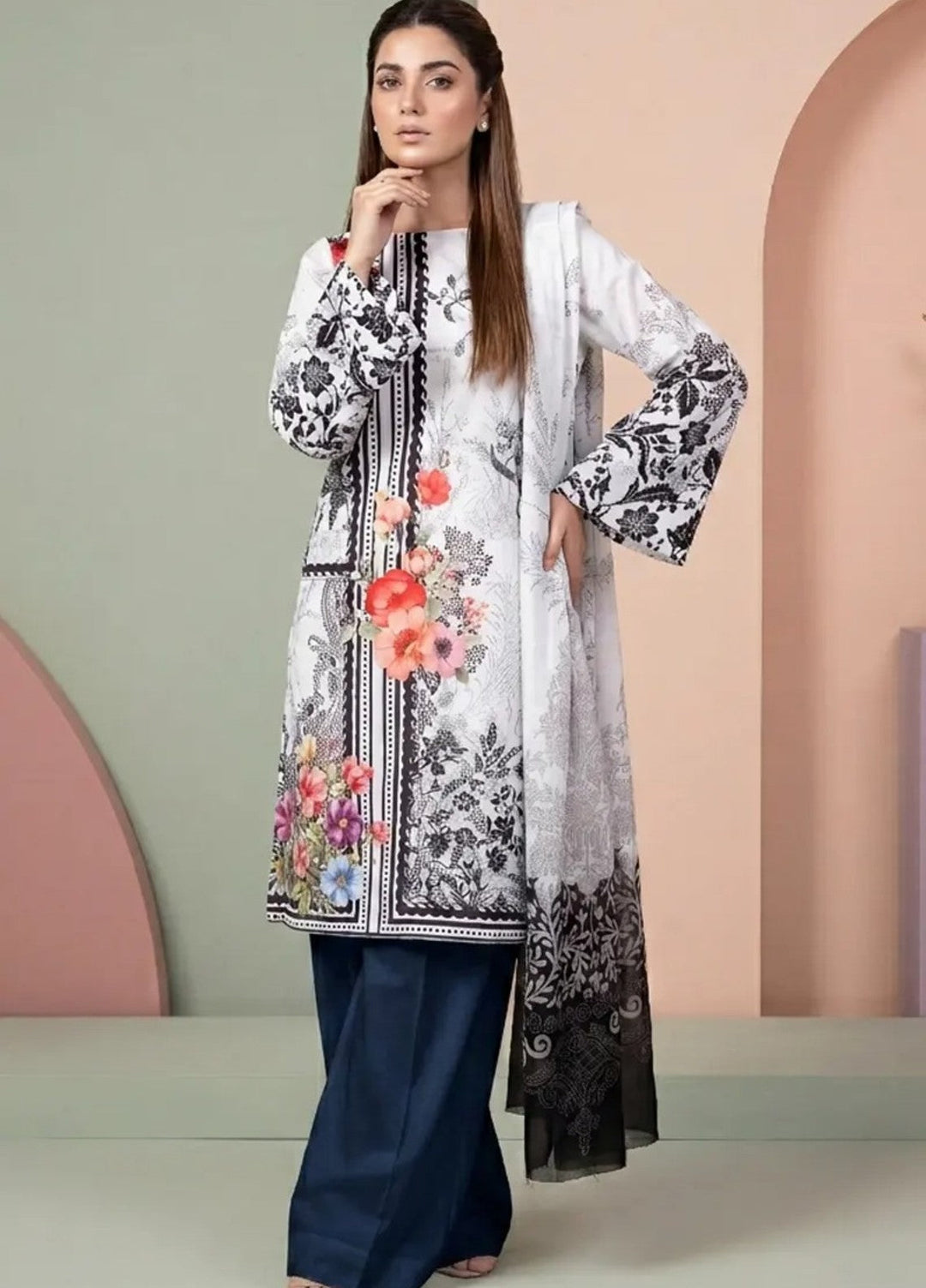 Salitex Women Unstitched Printed Lawn 3 Piece Suit SSW8U3P438 Casual Collection