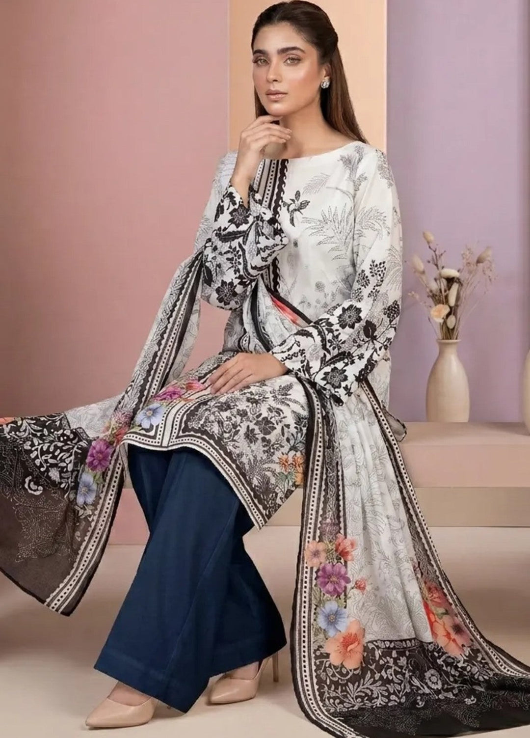 Salitex Women Unstitched Printed Lawn 3 Piece Suit SSW8U3P438 Casual Collection