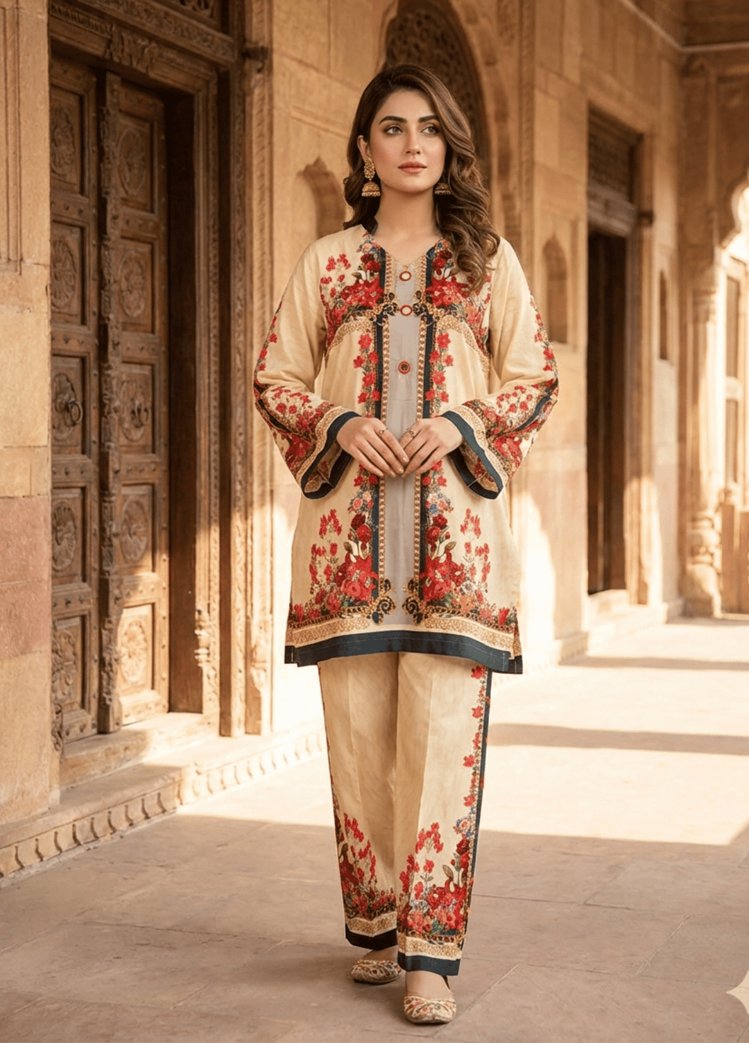 Syra's Atelier RTW Printed Swiss Lawn 2 Piece Suit Roshni Casual Collection