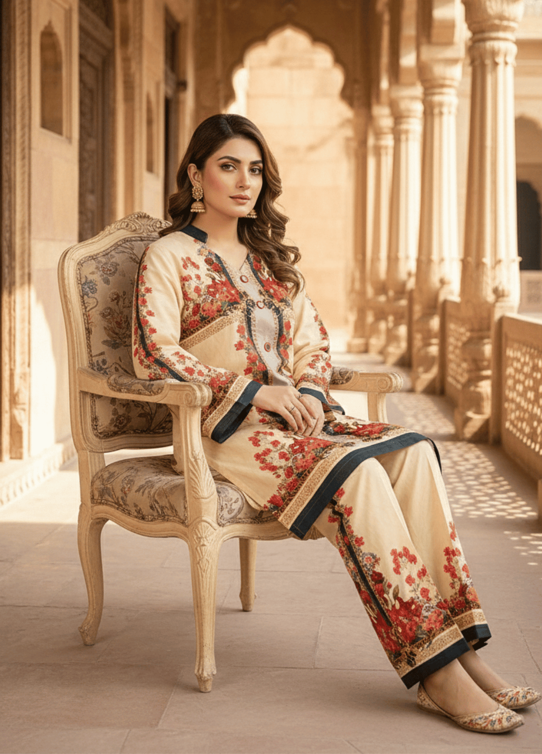 Syra's Atelier RTW Printed Swiss Lawn 2 Piece Suit Roshni Casual Collection