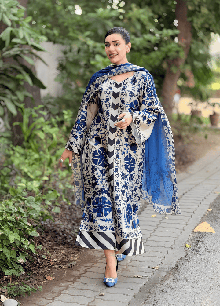 Syra's Atelier RTW Printed Lawn 2 Piece Suit Nahel Kaftan Casual Collection