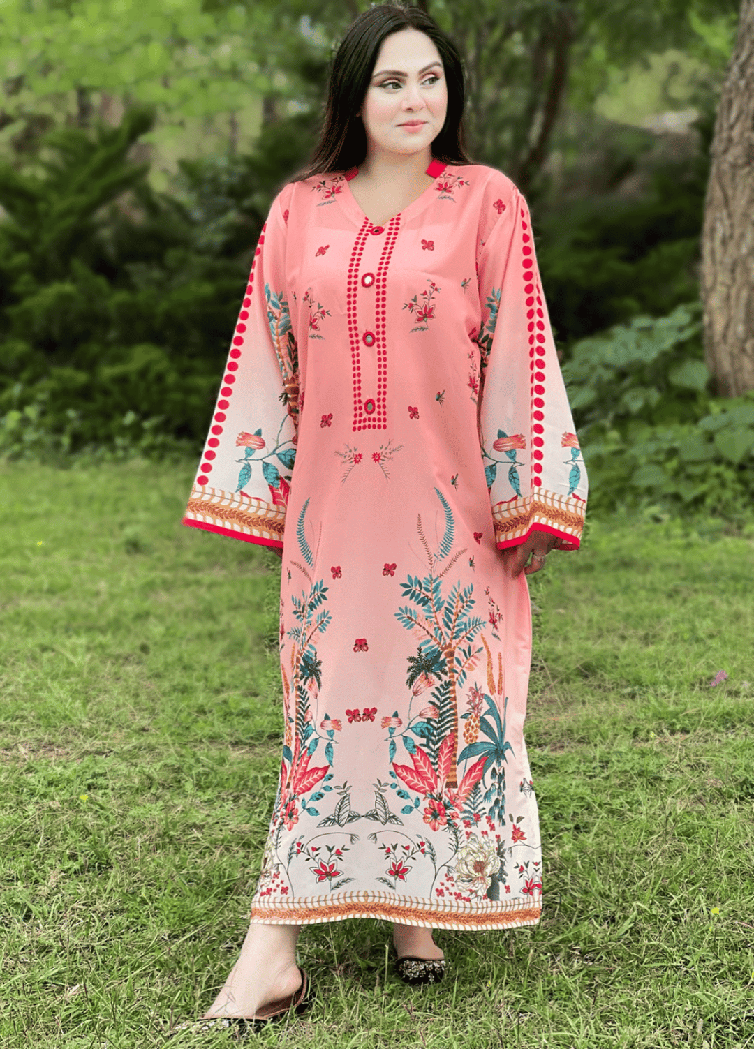 Syra's Atelier RTW Printed Grip 1 Piece Suit Minhas Kaftan Casual Collection