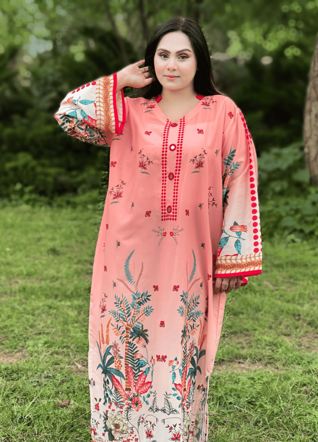 Syra's Atelier RTW Printed Grip 1 Piece Suit Minhas Kaftan Casual Collection