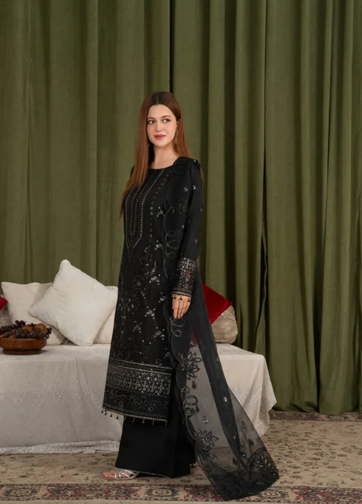 Sehrish by Maherposh RTW Embroidered Viscose Raw Silk 3 Piece Suit MP-SR-02 NOIR ELEGANCE Festive Collection