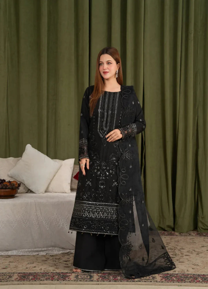 Sehrish by Maherposh RTW Embroidered Viscose Raw Silk 3 Piece Suit MP-SR-02 NOIR ELEGANCE Festive Collection