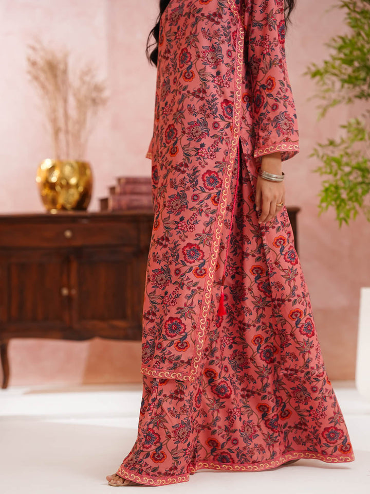 TNG Women RTW Printed Doria 2 Piece Suit Sargoshi Gharara Set Pink Casual Collection