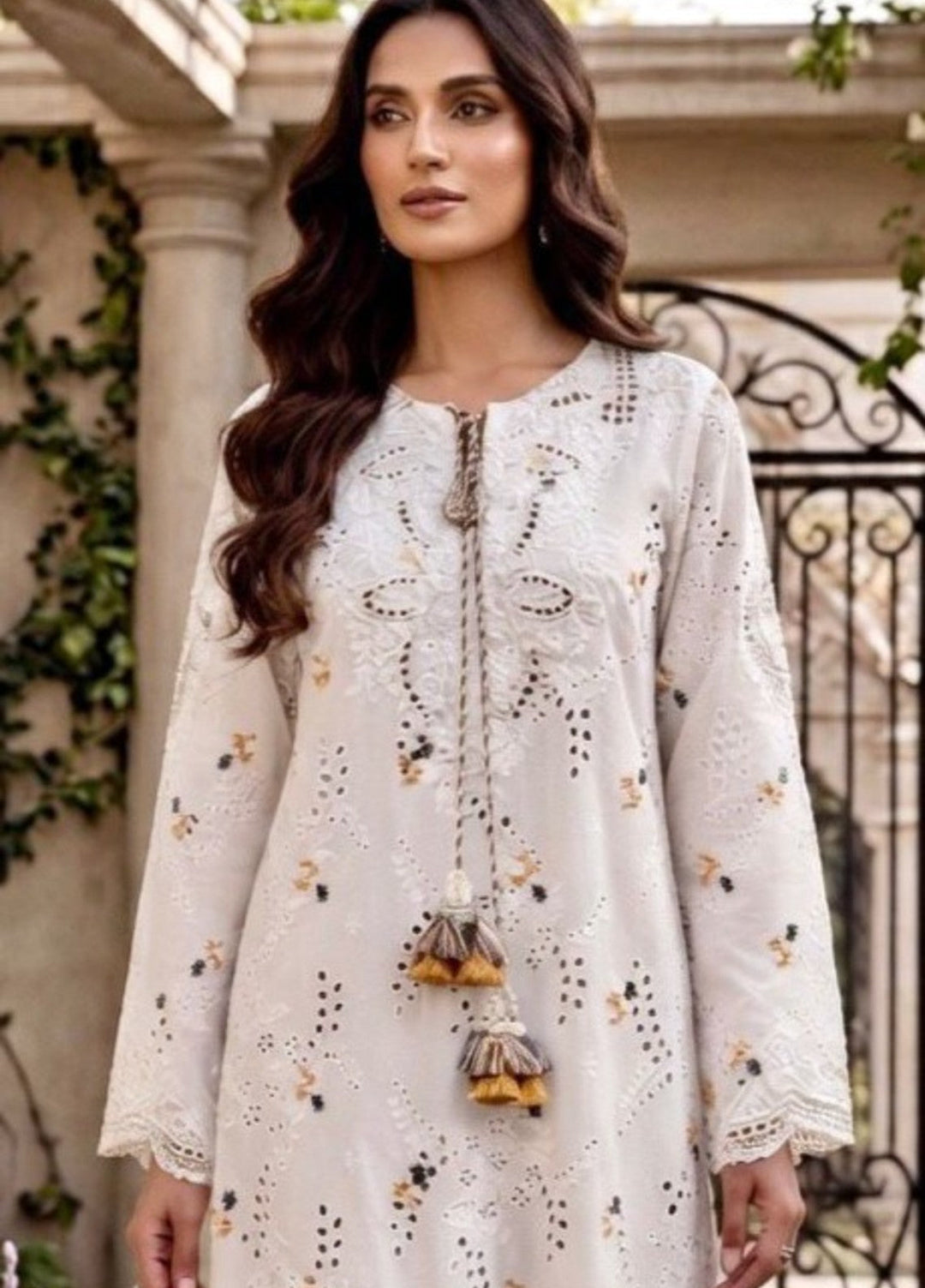 House of Nyyra Women RTW Embroidered Chikankari 1 Piece Suit Ivy Summer Collection