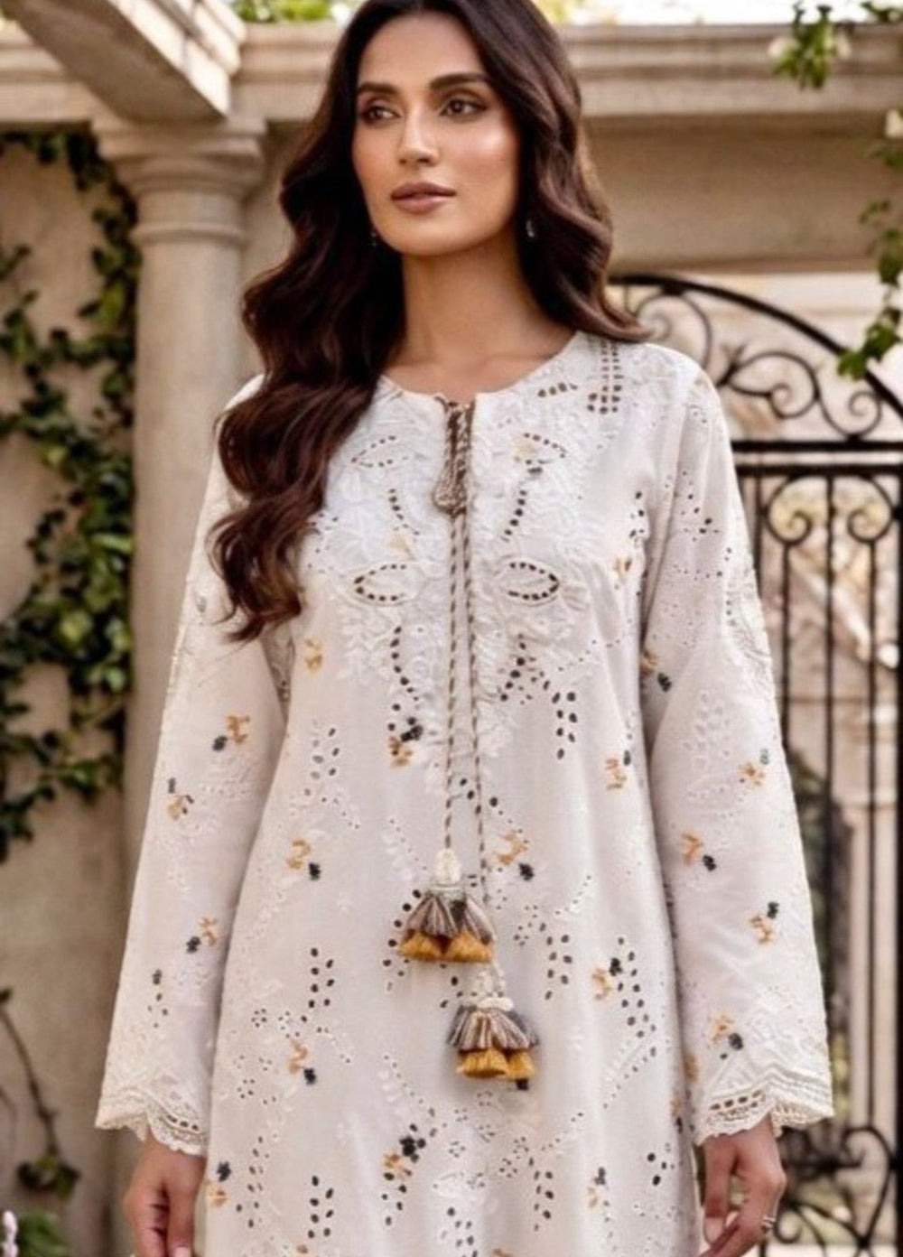 House of Nyyra Women RTW Embroidered Chikankari 1 Piece Suit Ivy Summer Collection