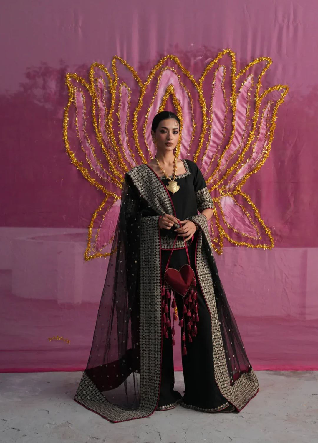 Koel by Jahaan RTW Embroidered Indian Raw Silk 3 Piece Suit Kaaf Festive Collection
