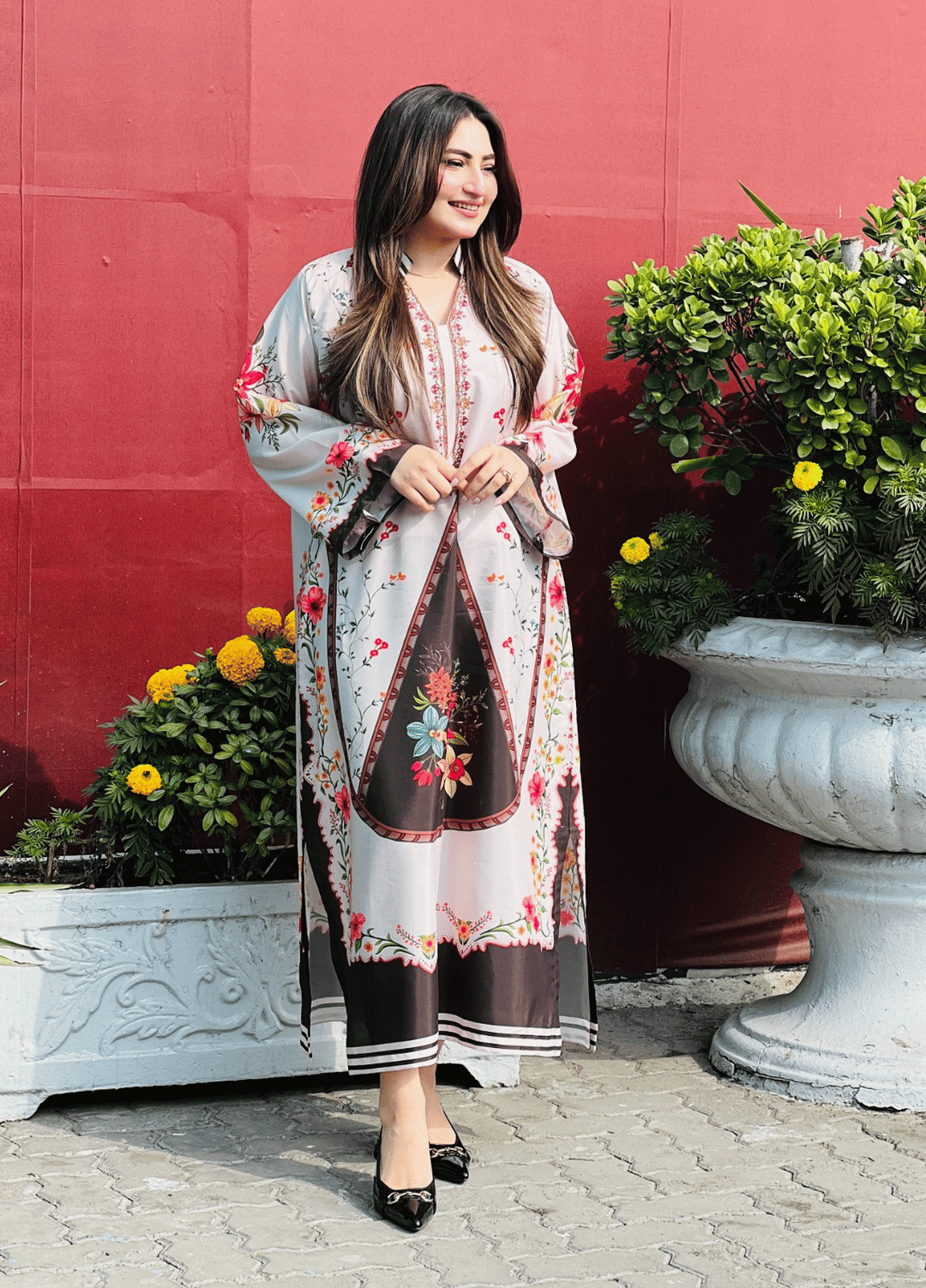 Syra's Atelier Women RTW Printed Grip 1 Piece Suit Guleza Kaftan Summer Collection