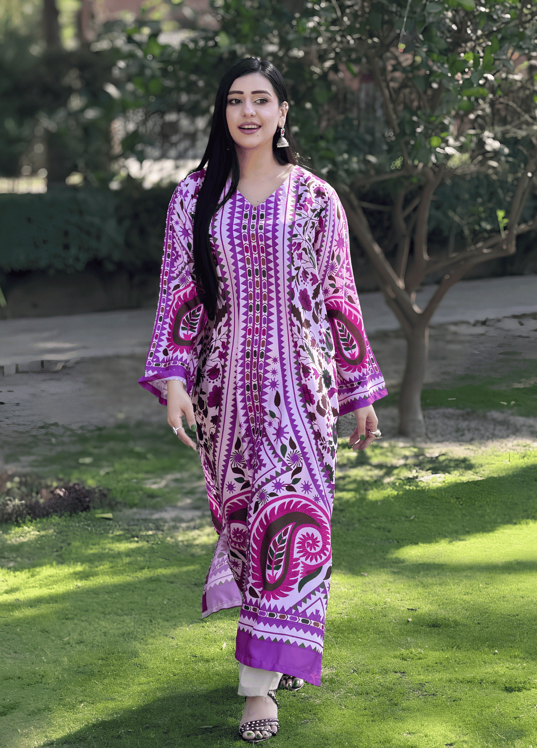 Syra's Atelier Women RTW Printed Grip 1 Piece Suit Reya Kaftan Summer Collection
