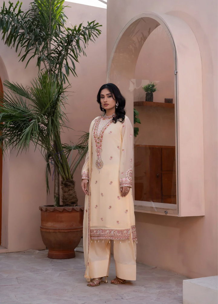 Maher E Naseeb by Maherposh RTW Embroidered Chiffon 3 Piece Suit HM-2013 Festive Collection