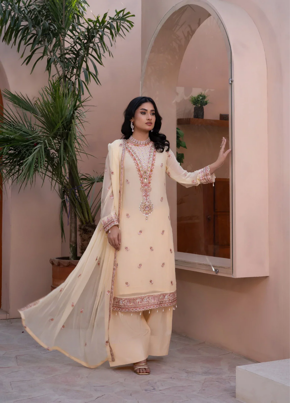 Maher E Naseeb by Maherposh RTW Embroidered Chiffon 3 Piece Suit HM-2013 Festive Collection