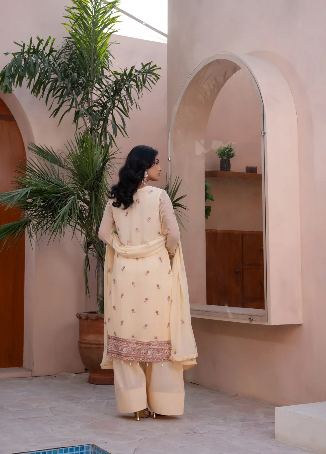 Maher E Naseeb by Maherposh RTW Embroidered Chiffon 3 Piece Suit HM-2013 Festive Collection