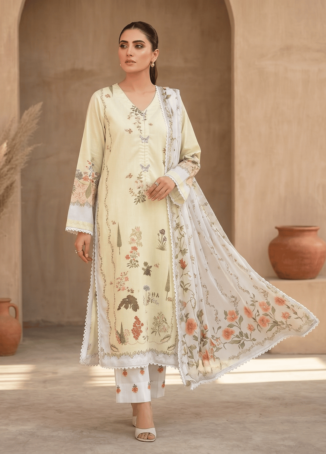 Syra's Atelier Women RTW Printed Chiffon 3 Piece Suit Gulbahar Summer Collection