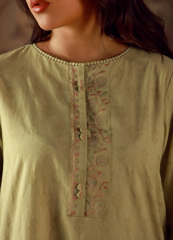 Sahar Women RTW Embroidered Jacquard 2 Piece Suit Jade Casual Collection