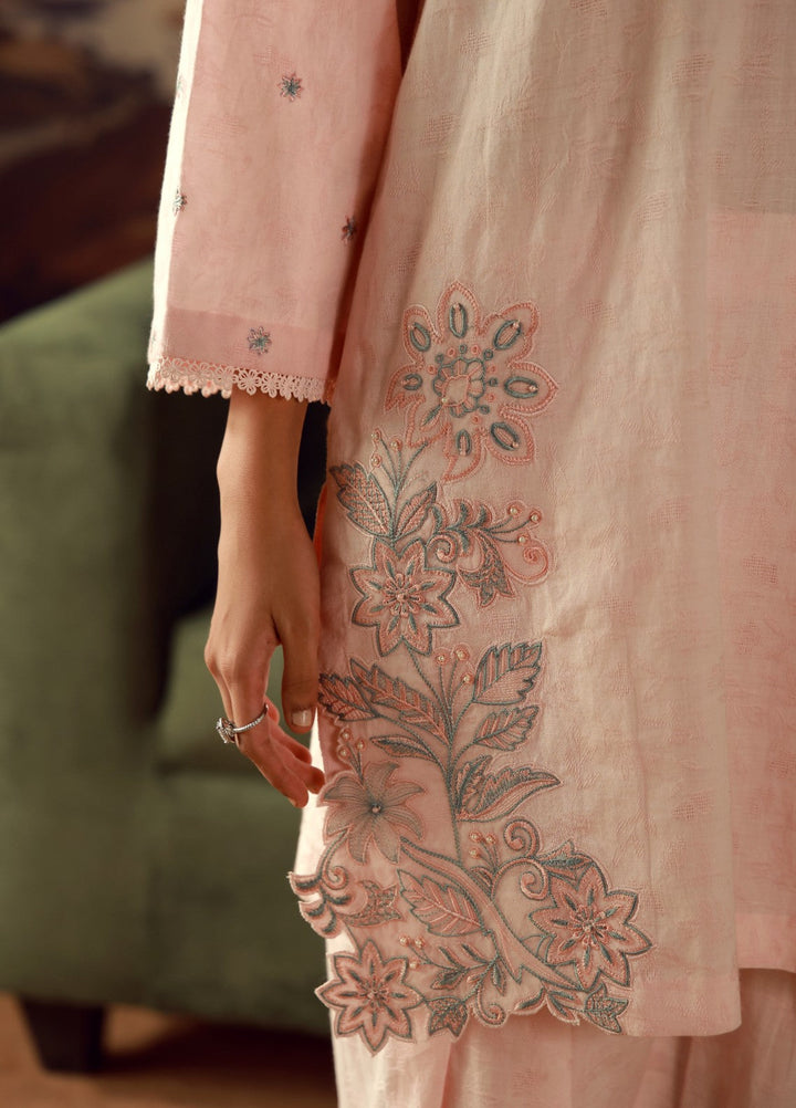 Sahar Women RTW Embroidered Jacquard 2 Piece Suit Rose Quartz Casual Collection