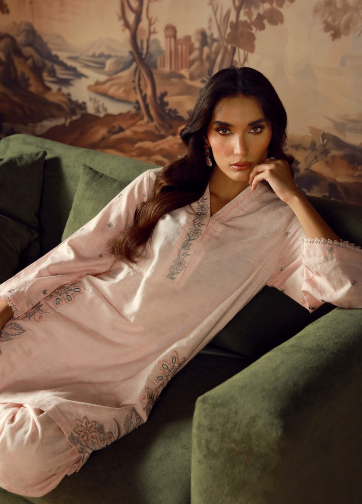 Sahar Women RTW Embroidered Jacquard 2 Piece Suit Rose Quartz Casual Collection