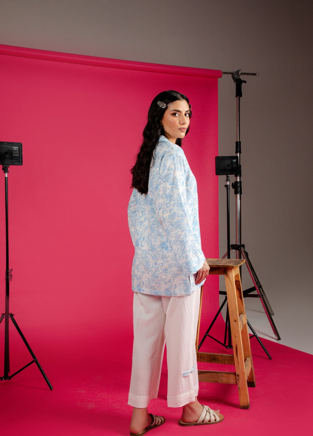 Sahar Women RTW Embroidered Cotton 2 Piece Suit Nova blue Casual Collection