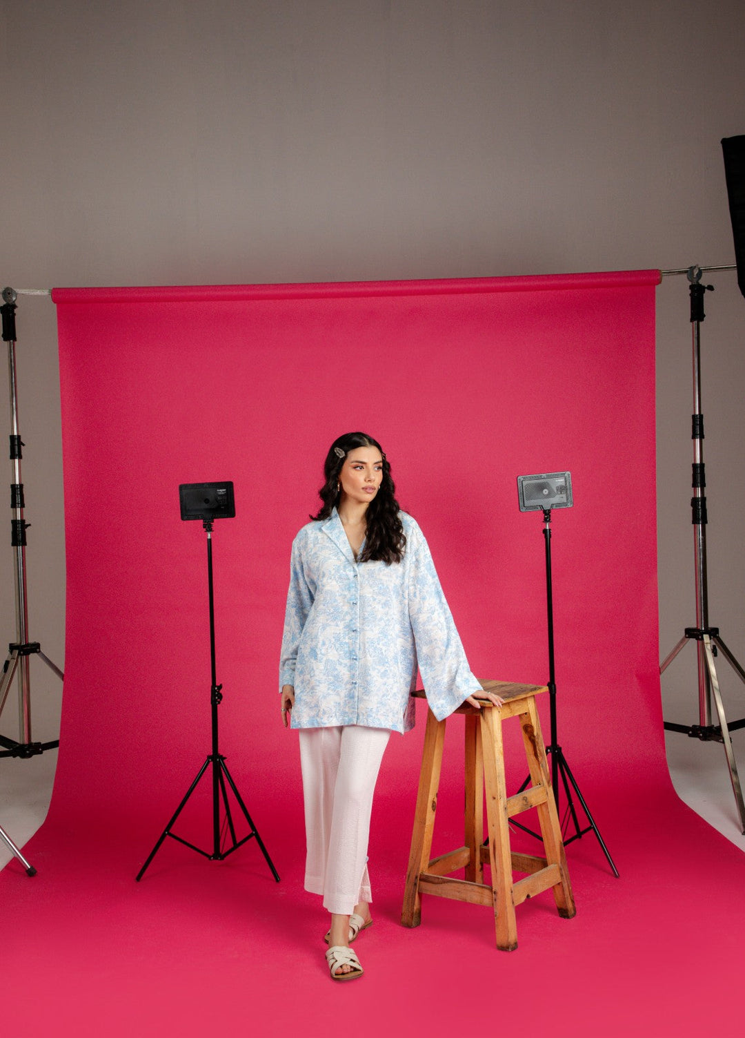 Sahar Women RTW Embroidered Cotton 2 Piece Suit Nova blue Casual Collection