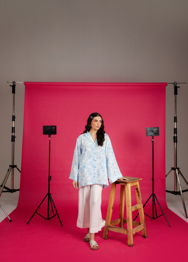 Sahar Women RTW Embroidered Cotton 2 Piece Suit Nova blue Casual Collection