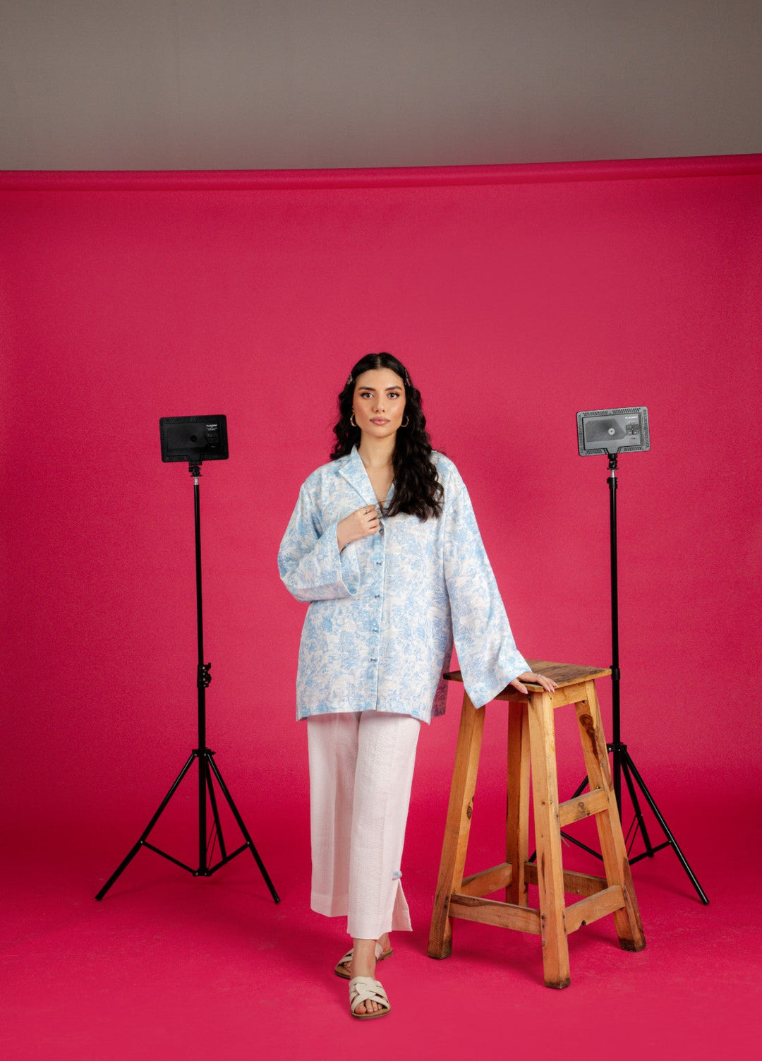 Sahar Women RTW Embroidered Cotton 2 Piece Suit Nova blue Casual Collection